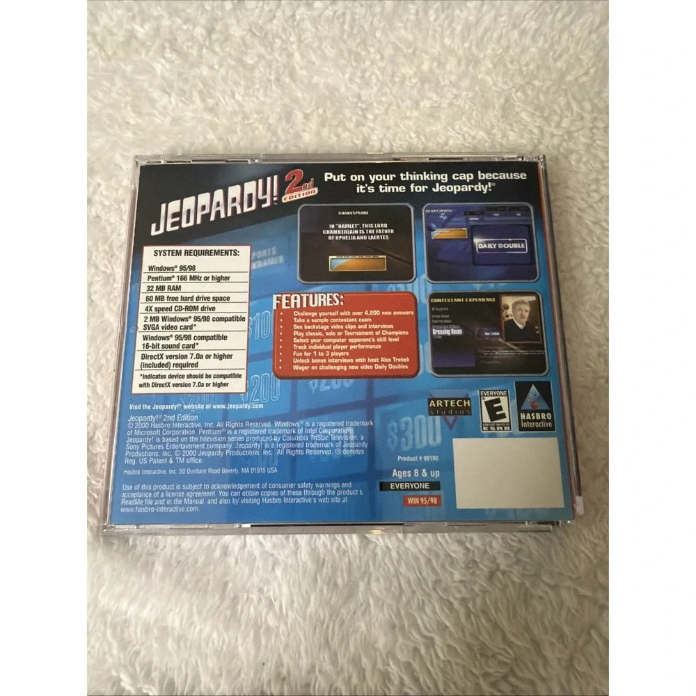 Jeopardy 2nd Edition PC CD ROM Game Alex Trebek Windows 95/98